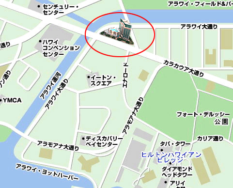 ワイキキオフィスの地図